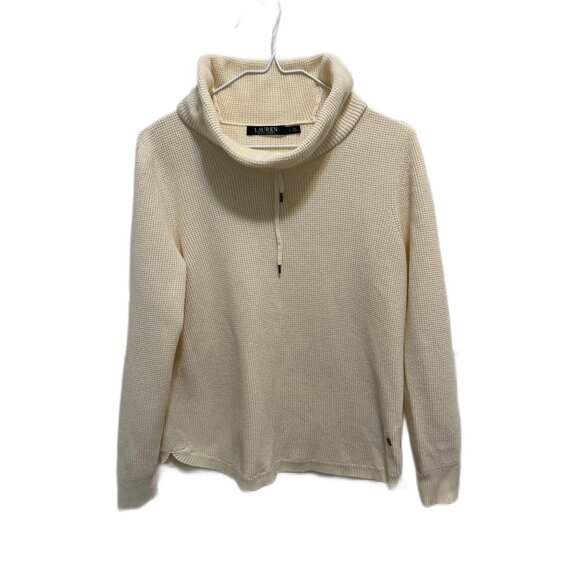 Lauren Ralph Lauren Tops - 0045 Lauren Ralph Lauren Black Label Cowl Neck Thermal Pullover Cream